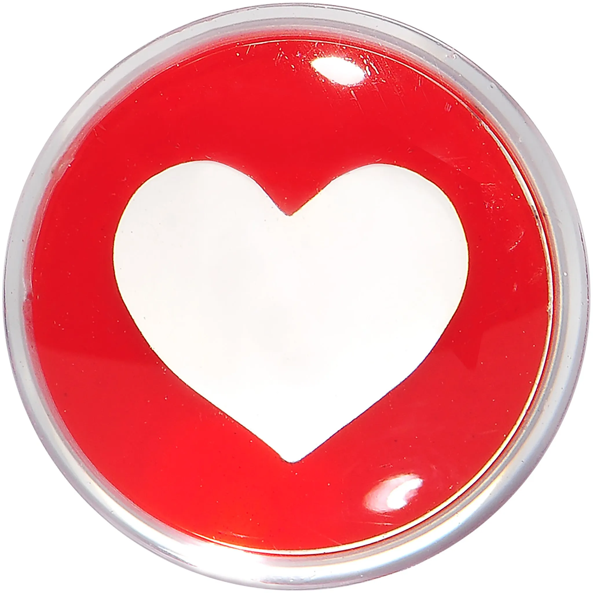 1/2 Clear Red Acrylic Adoring Heart Saddle Plug
