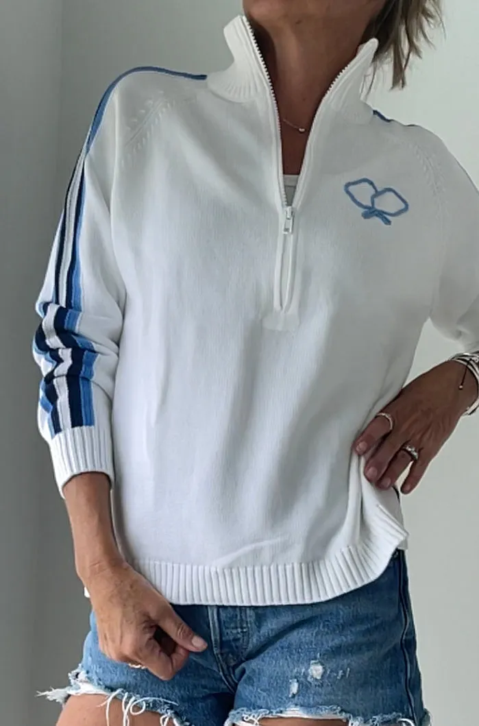 1/2 Zip Pickleball Sweater Navy/Green