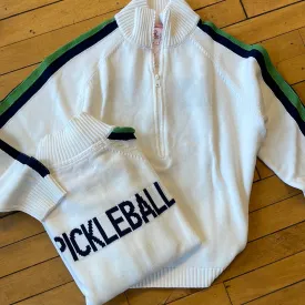 1/2 Zip Pickleball Sweater Navy/Green