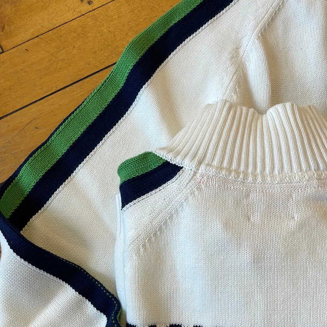 1/2 Zip Pickleball Sweater Navy/Green