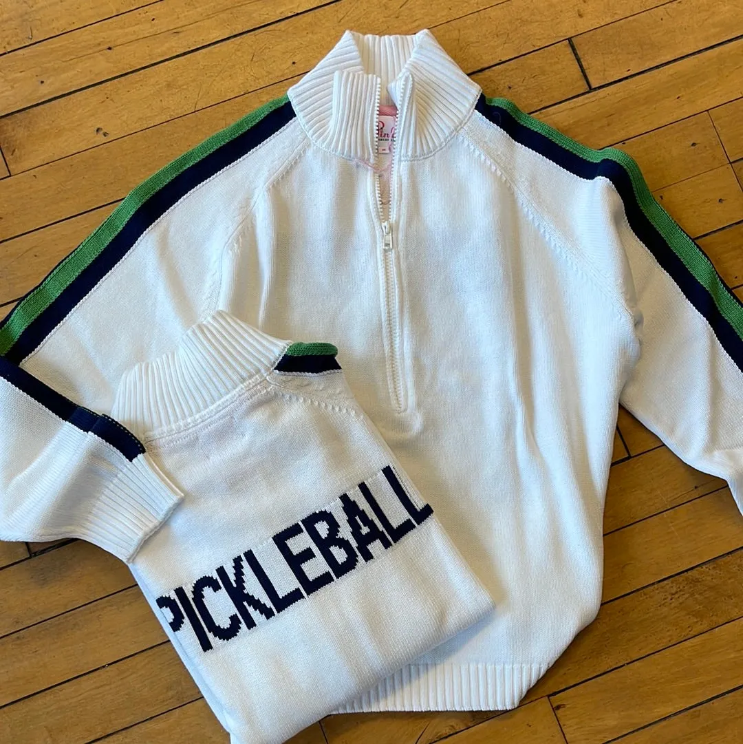 1/2 Zip Pickleball Sweater Navy/Green