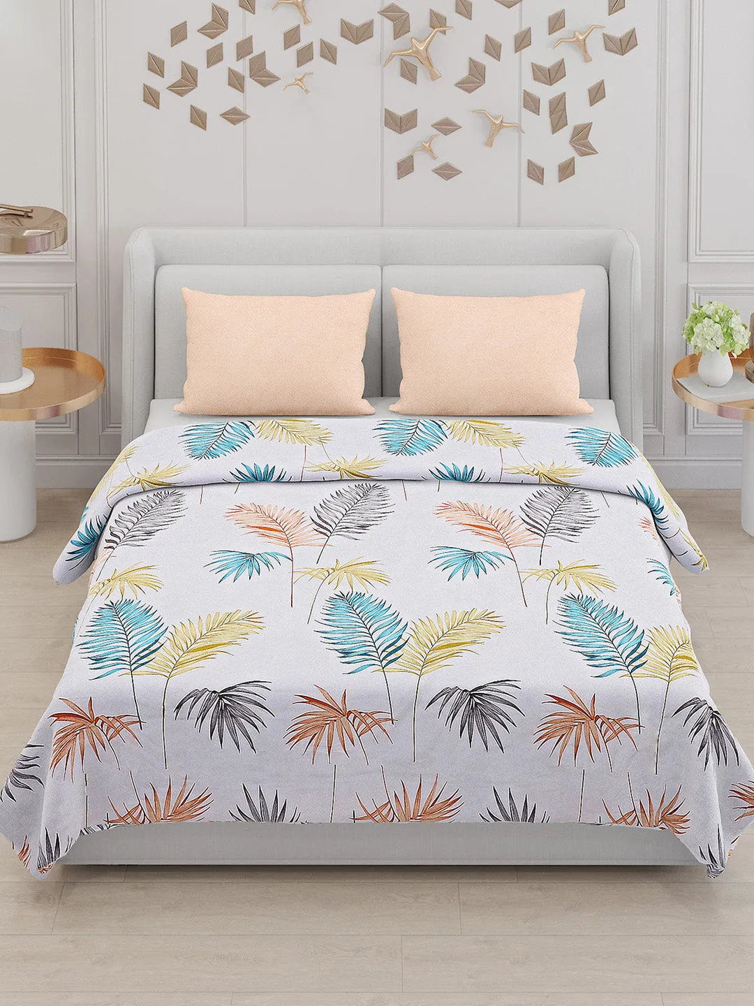 130 GSM Polyester Double Bed Bedsheet with 2 Pillow Covers