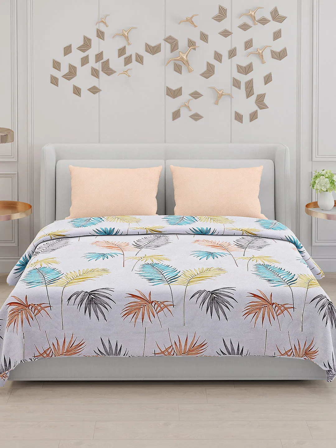 130 GSM Polyester Double Bed Bedsheet with 2 Pillow Covers