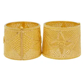 22K Gold Cuff Set of 2 Bangles 208.7gm