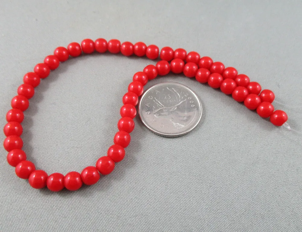 30% OFF!! Red Round Beads Strand (Glass) Various Sizes
