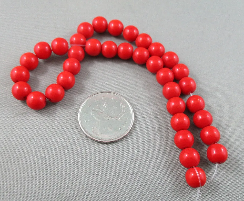 30% OFF!! Red Round Beads Strand (Glass) Various Sizes