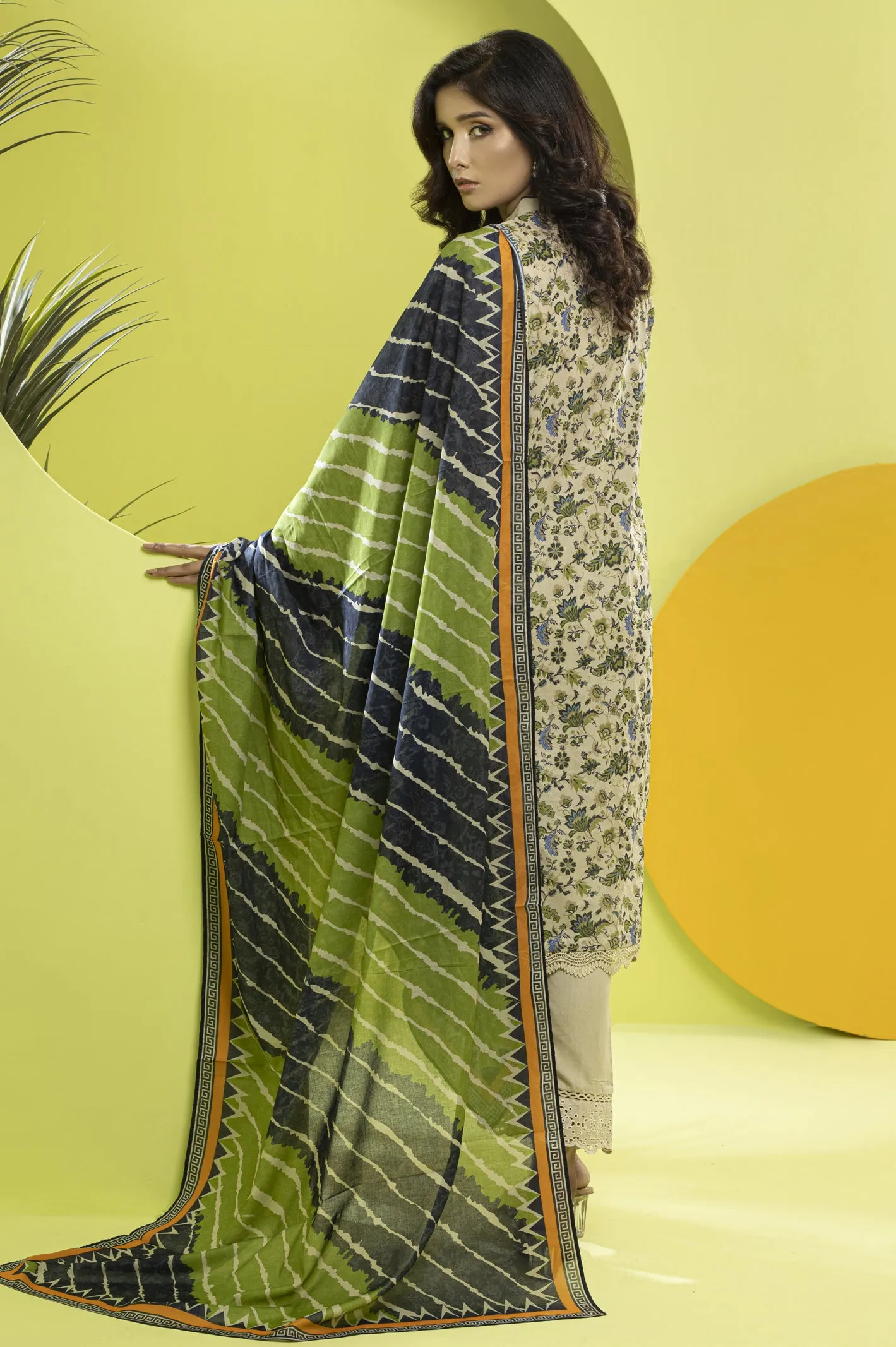 3PC Unstitched Printed