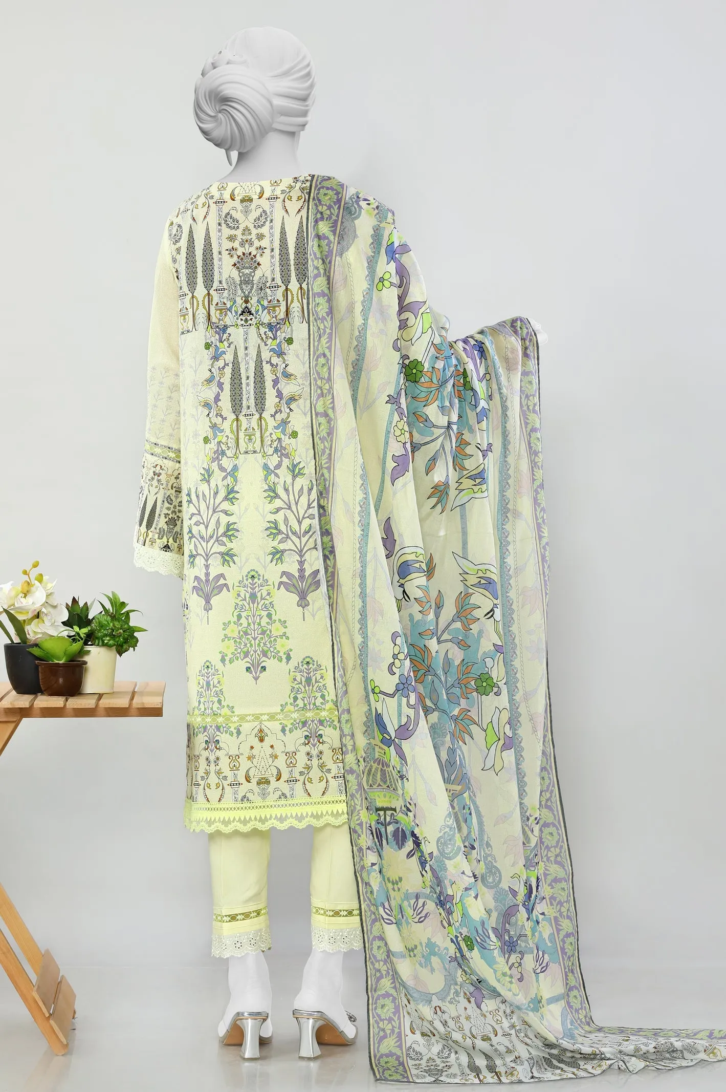 3PC Unstitched Printed