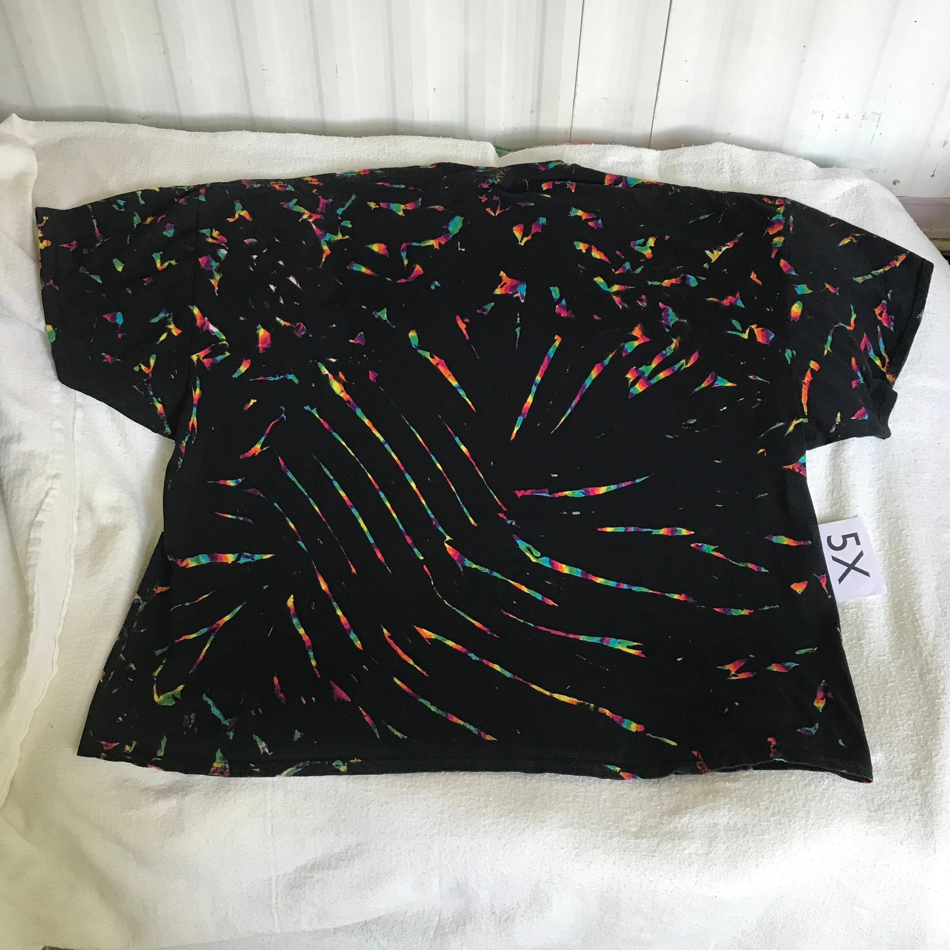 5X Midnight Crystal Rainbows Pleats & Scrunches Tie-Dye  tee #20