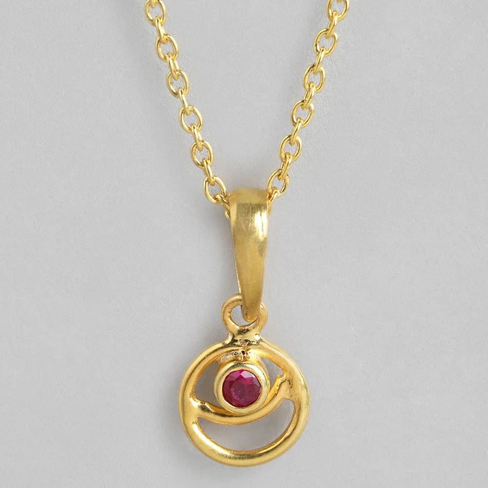 92.5 Silver Red Spiral Necklace