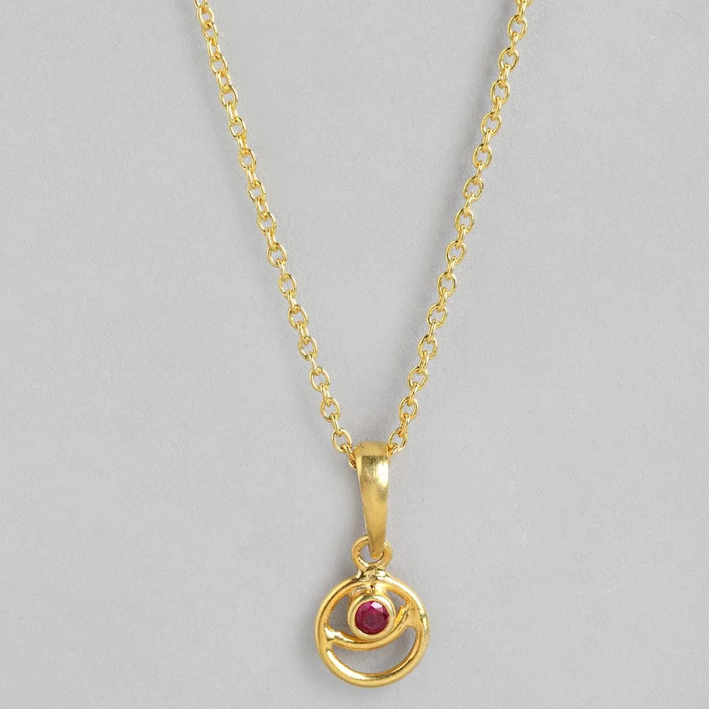 92.5 Silver Red Spiral Necklace