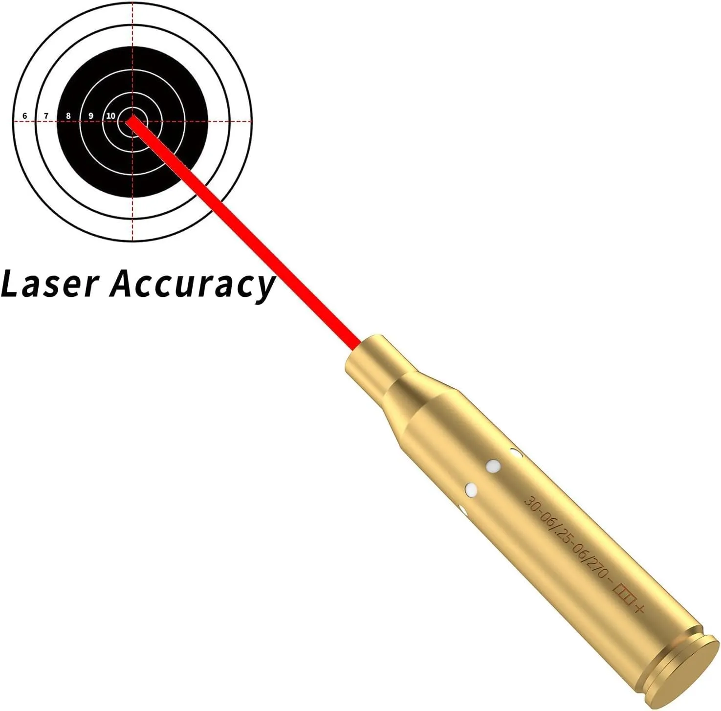 9MM/ .243 .308/6.5MM/300BLK 7.62x35mm/.44mag/30-06/25-06/270 Cal Rem Gauge Bore Sight Red Dot Boresighter with Batteries