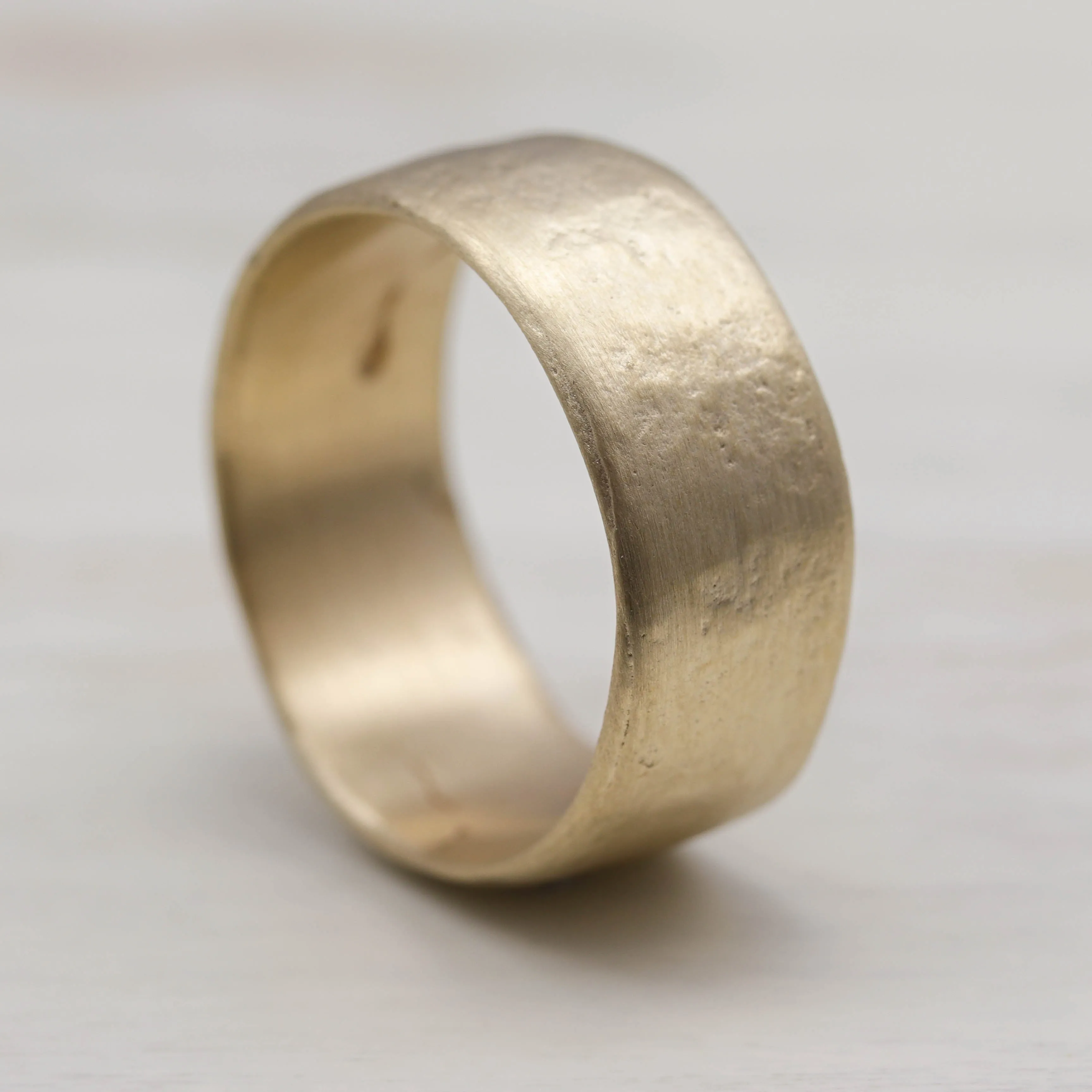 Ancient-Inspired 9mm Wide Band Ring