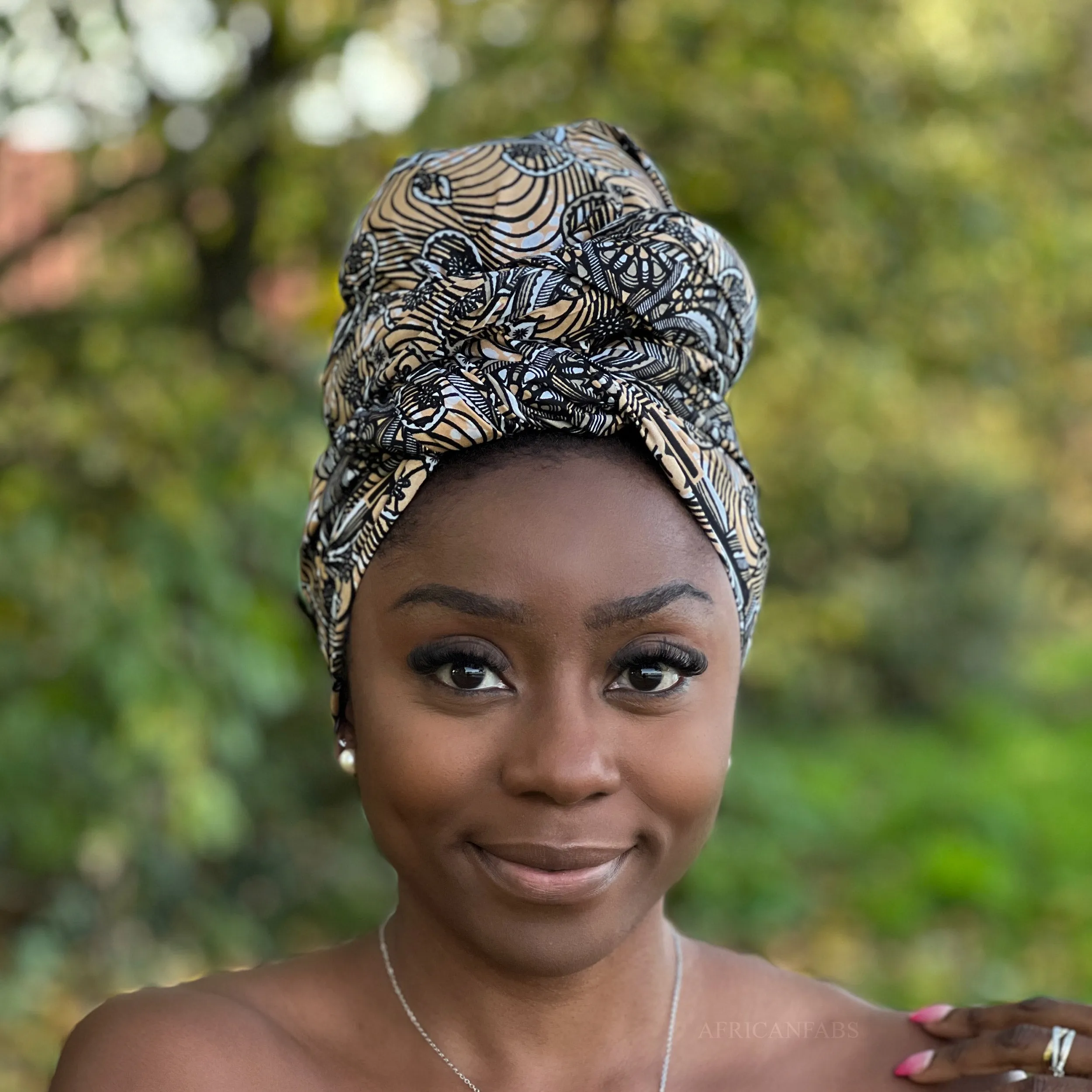 African Beige / gray headwrap