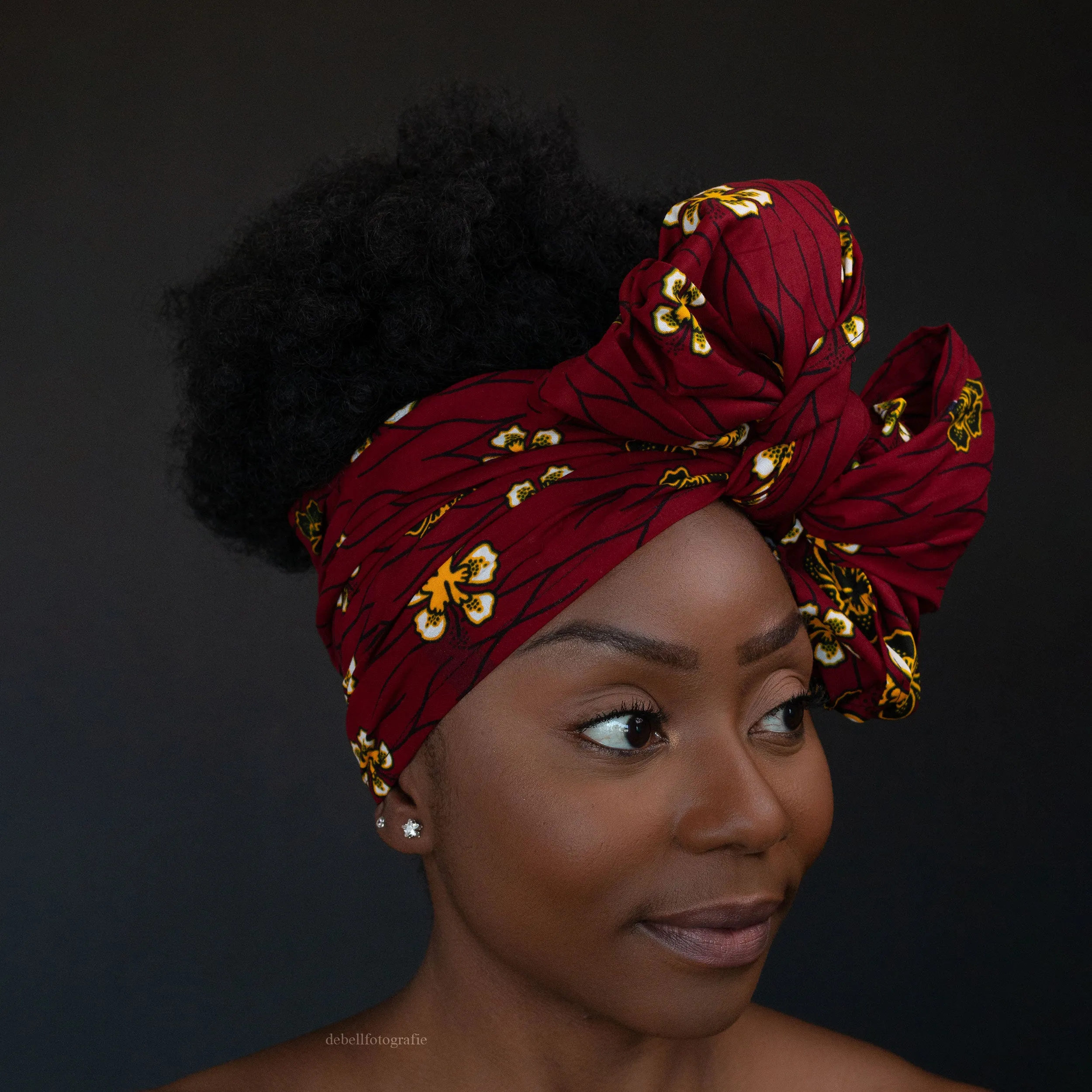 African headwrap - Red flowers