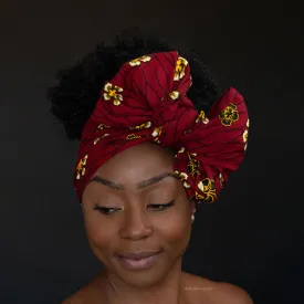 African headwrap - Red flowers