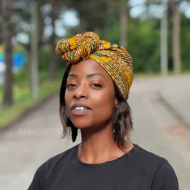 African headwrap - Yellow speedbird (Vlisco)