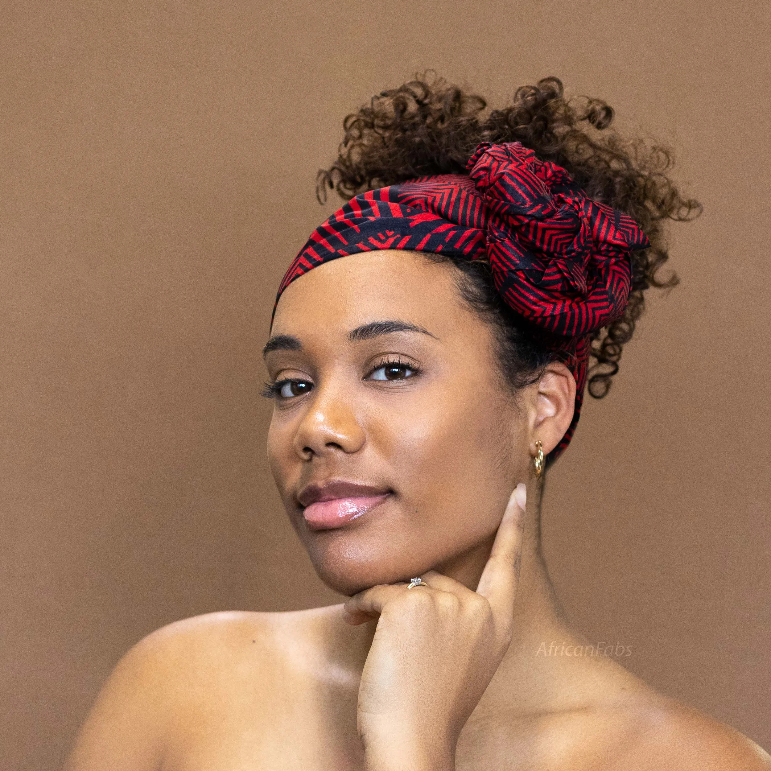 African Red Fade effect headwrap