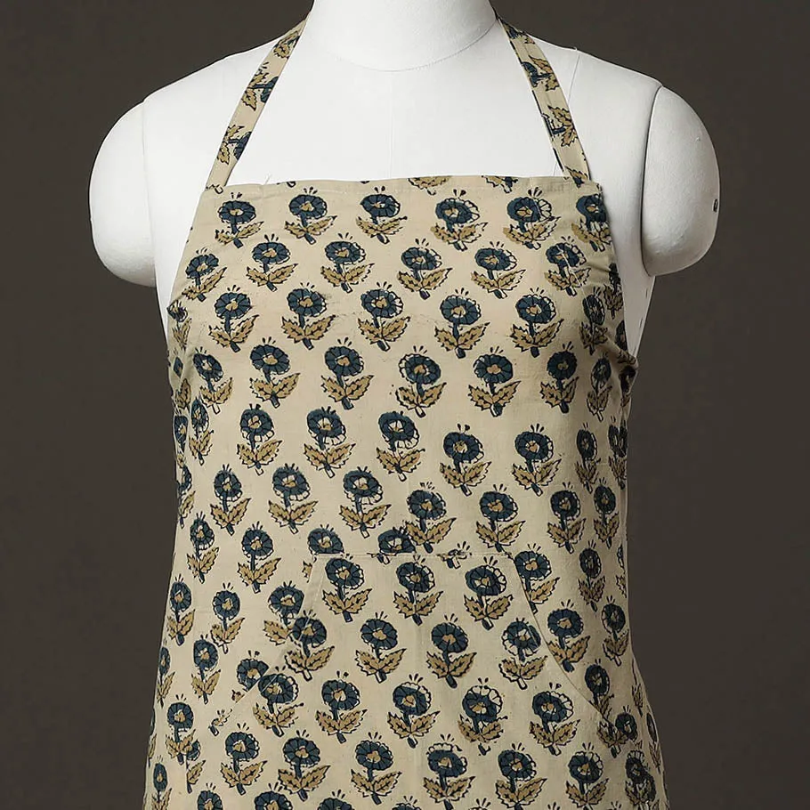 Ajrakh Block Printed Cotton Apron with Pocket