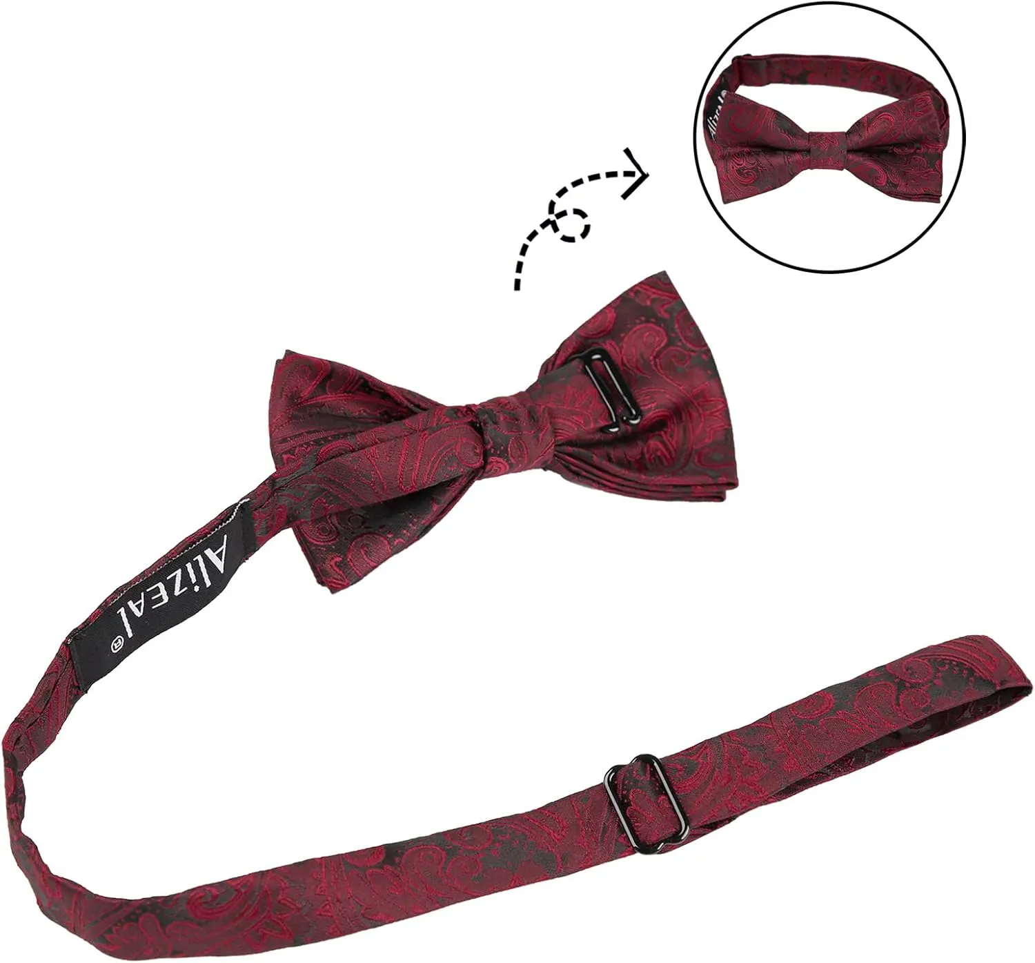 Alizeal Boys Adjustable Fashion Paisley Floral Strapped Pre-tied Kids Bow Tie