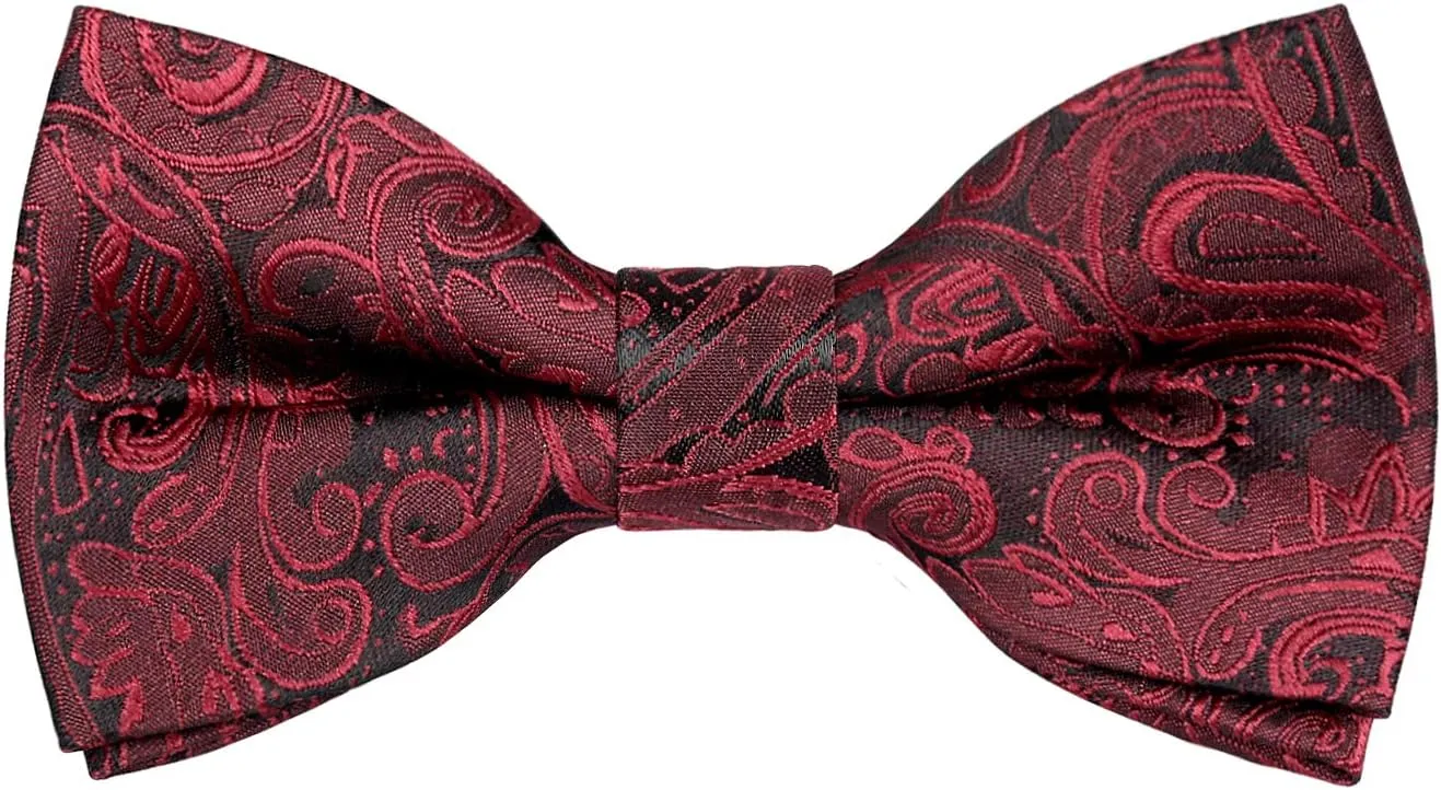 Alizeal Boys Adjustable Fashion Paisley Floral Strapped Pre-tied Kids Bow Tie