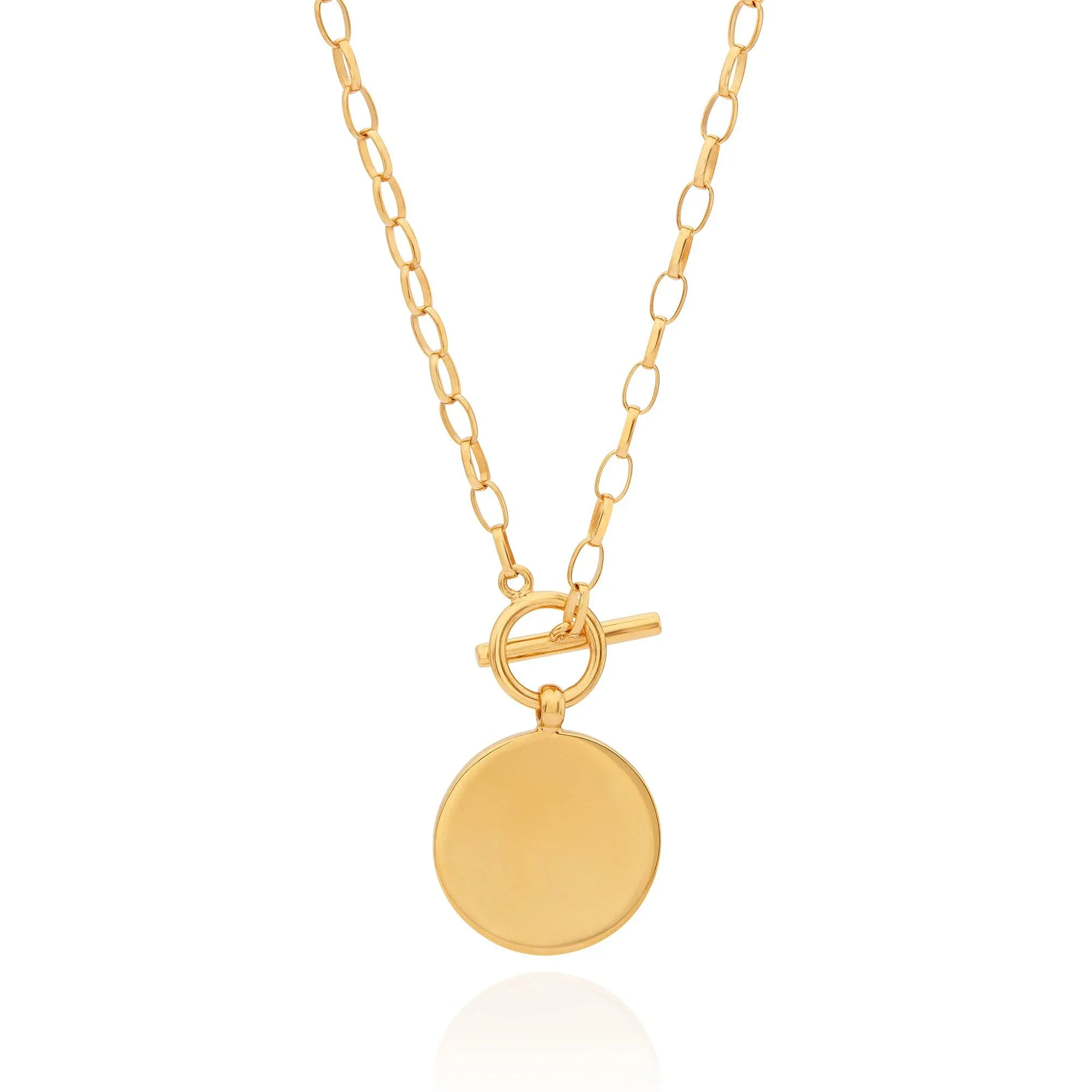 Anna Beck Gold Contrast Dotted Circle Toggle Necklace