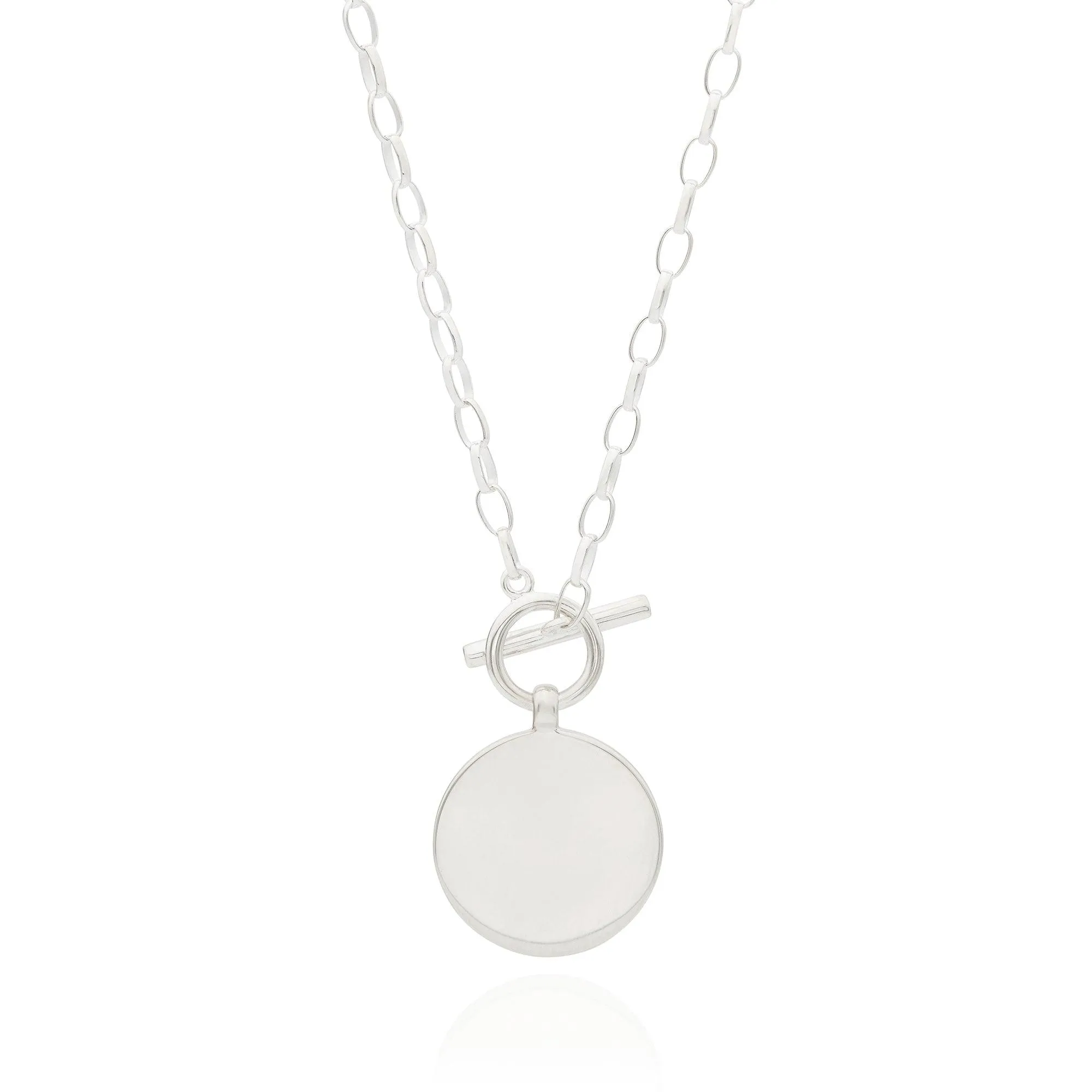 Anna Beck Gold Silver Contrast Dotted Circle Toggle Necklace