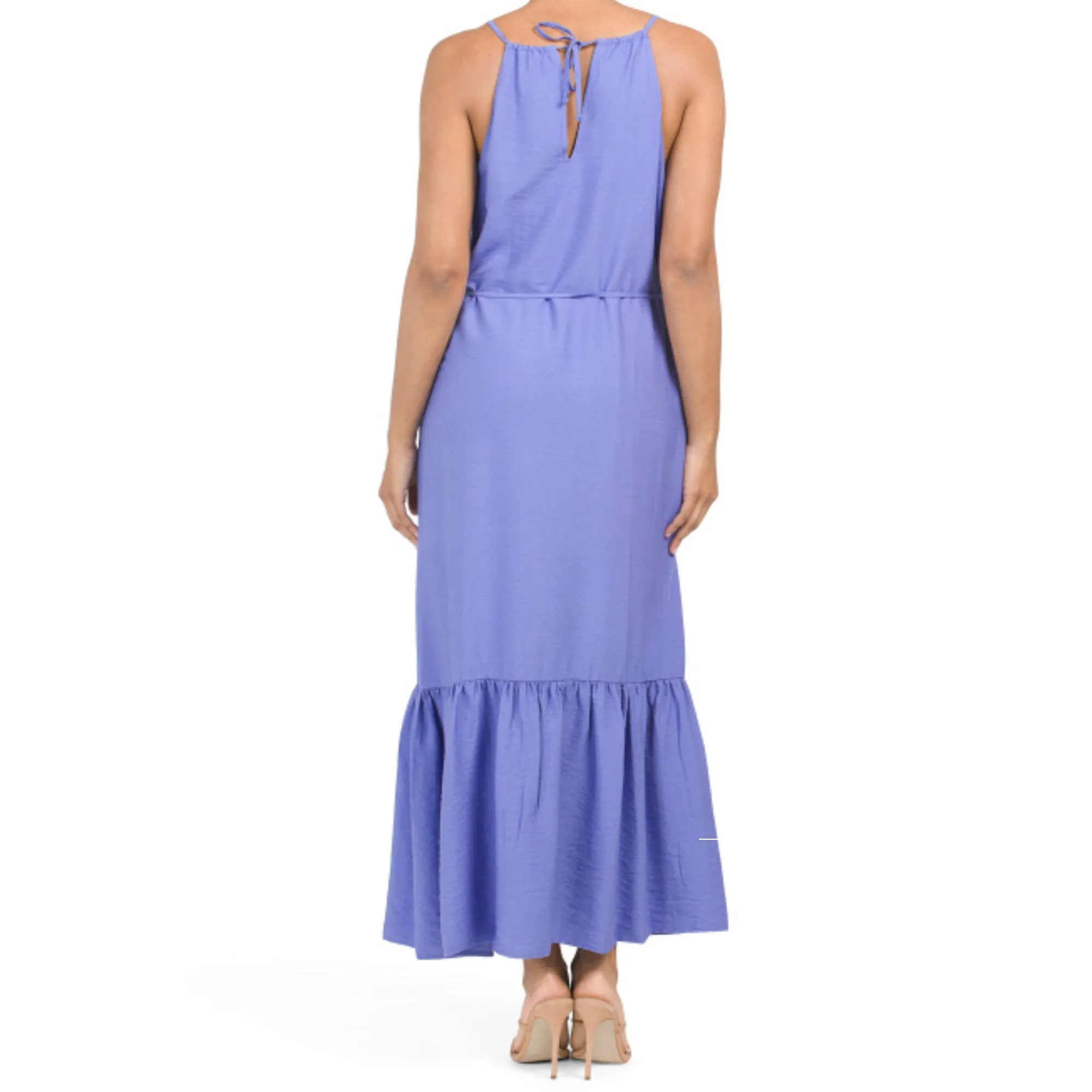 Anne Klein Women's Tiered Hem Self Sash Cami Maxi Dress