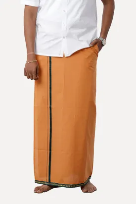 Aruthra - Orange Single Pocket Dhoti For Men | Uathayam