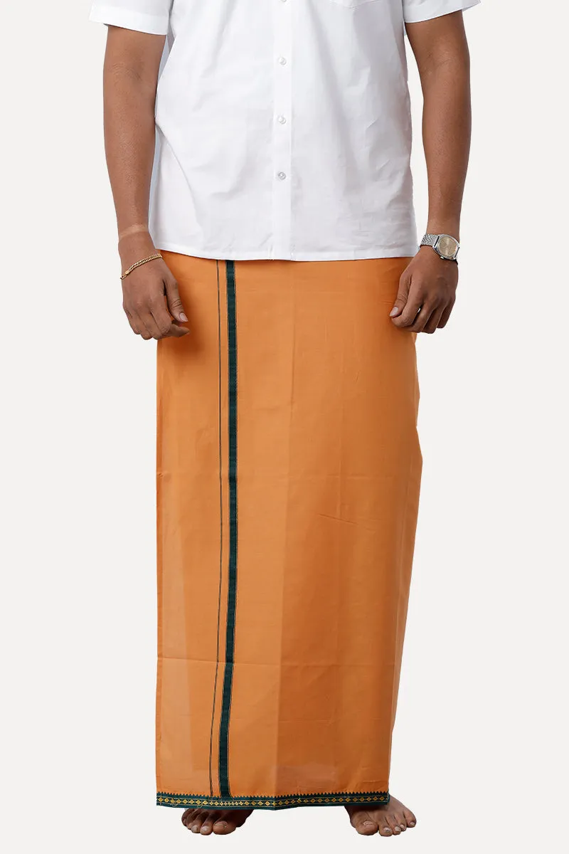 Aruthra - Orange Single Pocket Dhoti For Men | Uathayam