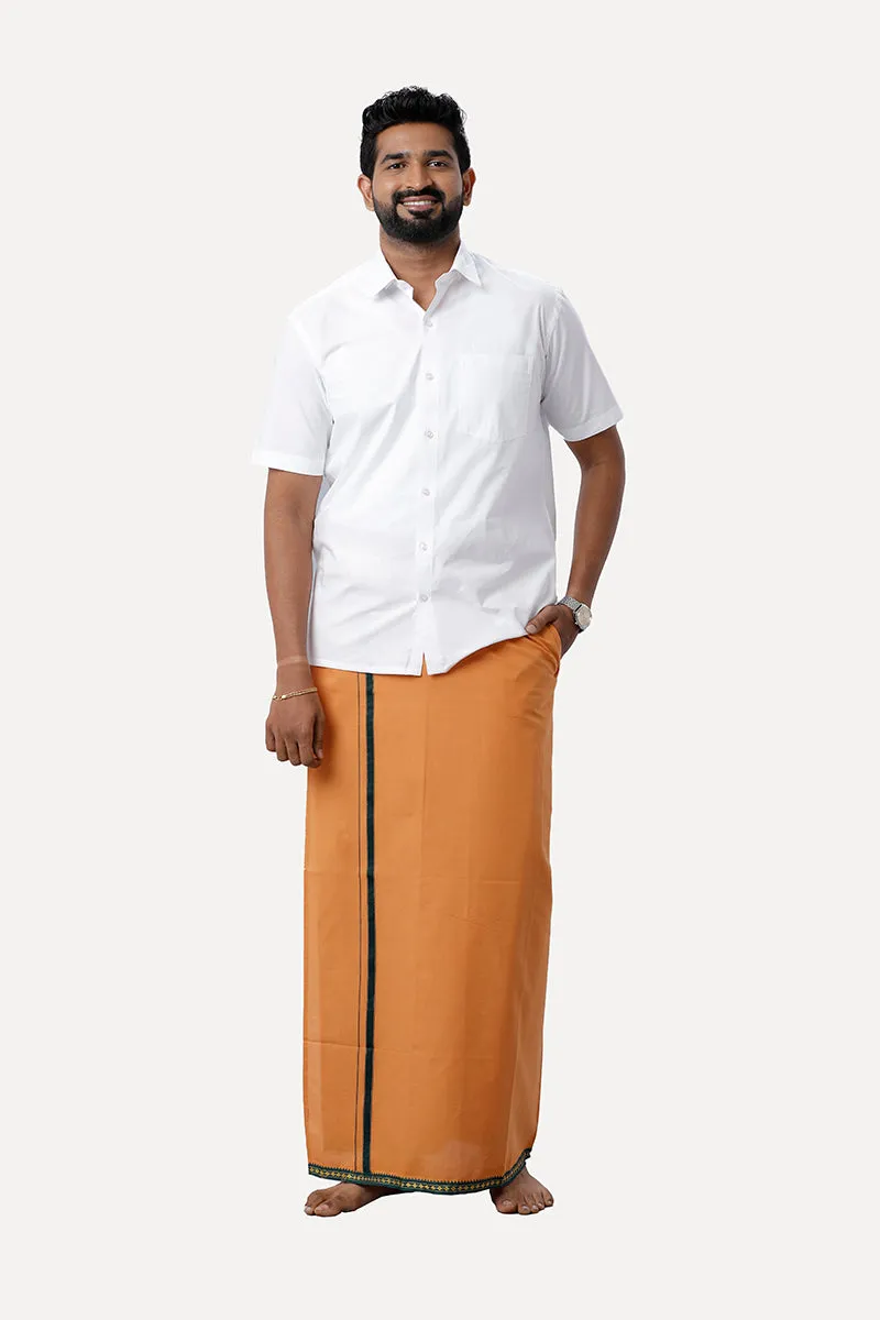 Aruthra - Orange Single Pocket Dhoti For Men | Uathayam