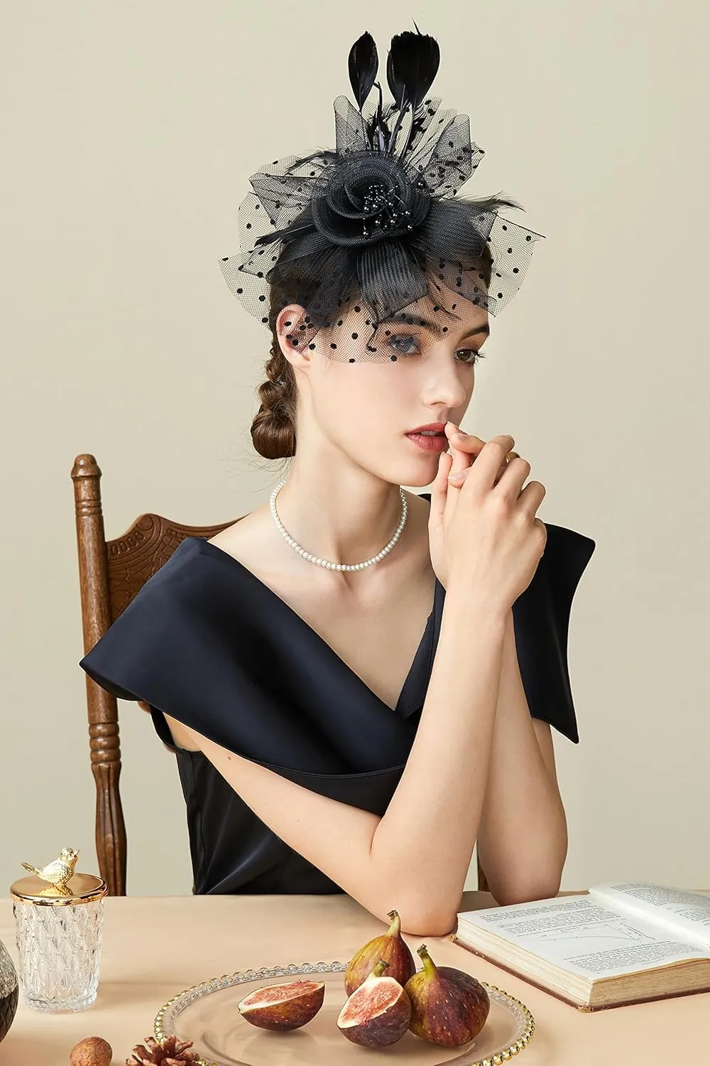 BABEYOND Fascinator Hats for Women Tea Party Hat Kentucky Fascinators Headband Derby Hats Wedding Flower Feathers Hair Clip