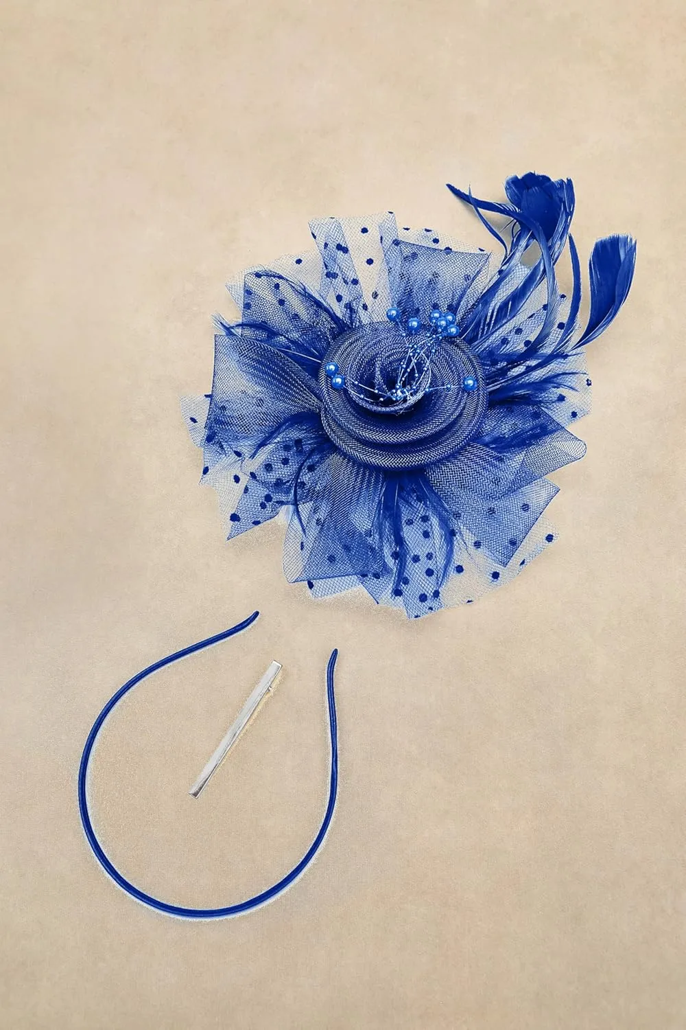 BABEYOND Fascinator Hats for Women Tea Party Hat Kentucky Fascinators Headband Derby Hats Wedding Flower Feathers Hair Clip