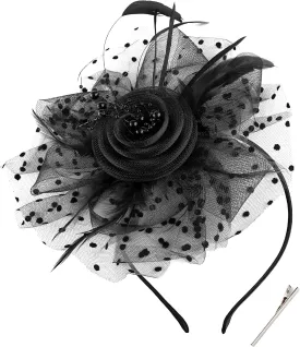 BABEYOND Fascinator Hats for Women Tea Party Hat Kentucky Fascinators Headband Derby Hats Wedding Flower Feathers Hair Clip