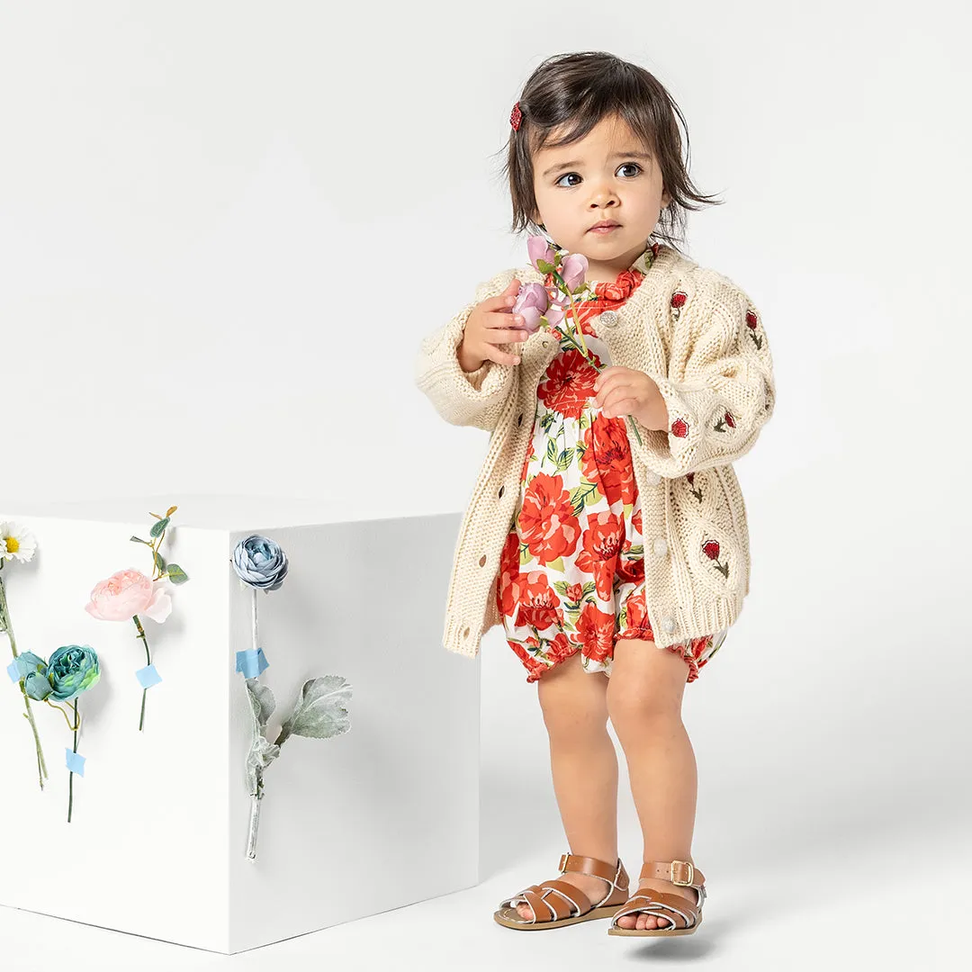 Baby Girls Jennifer Bubble - Red Peonies