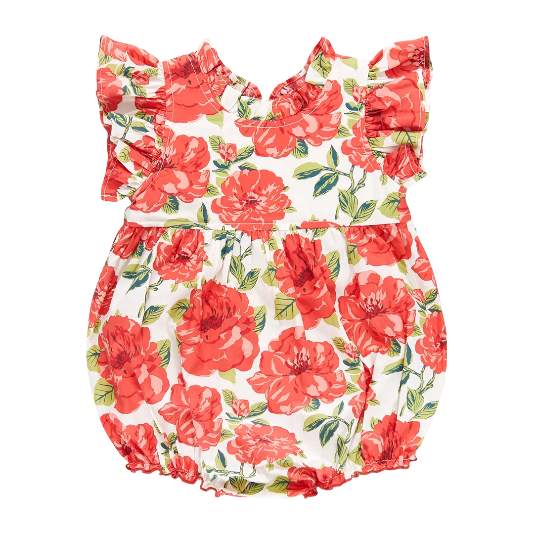 Baby Girls Jennifer Bubble - Red Peonies