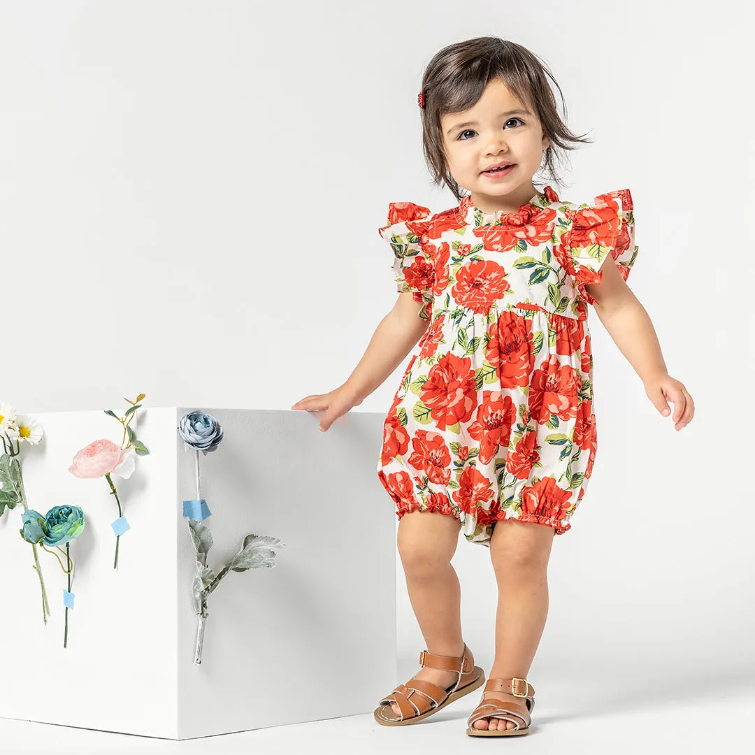 Baby Girls Jennifer Bubble - Red Peonies