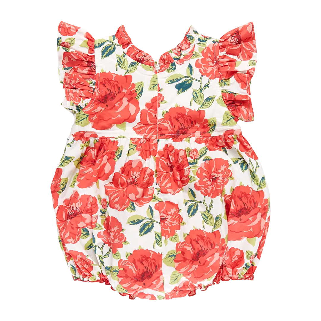 Baby Girls Jennifer Bubble - Red Peonies