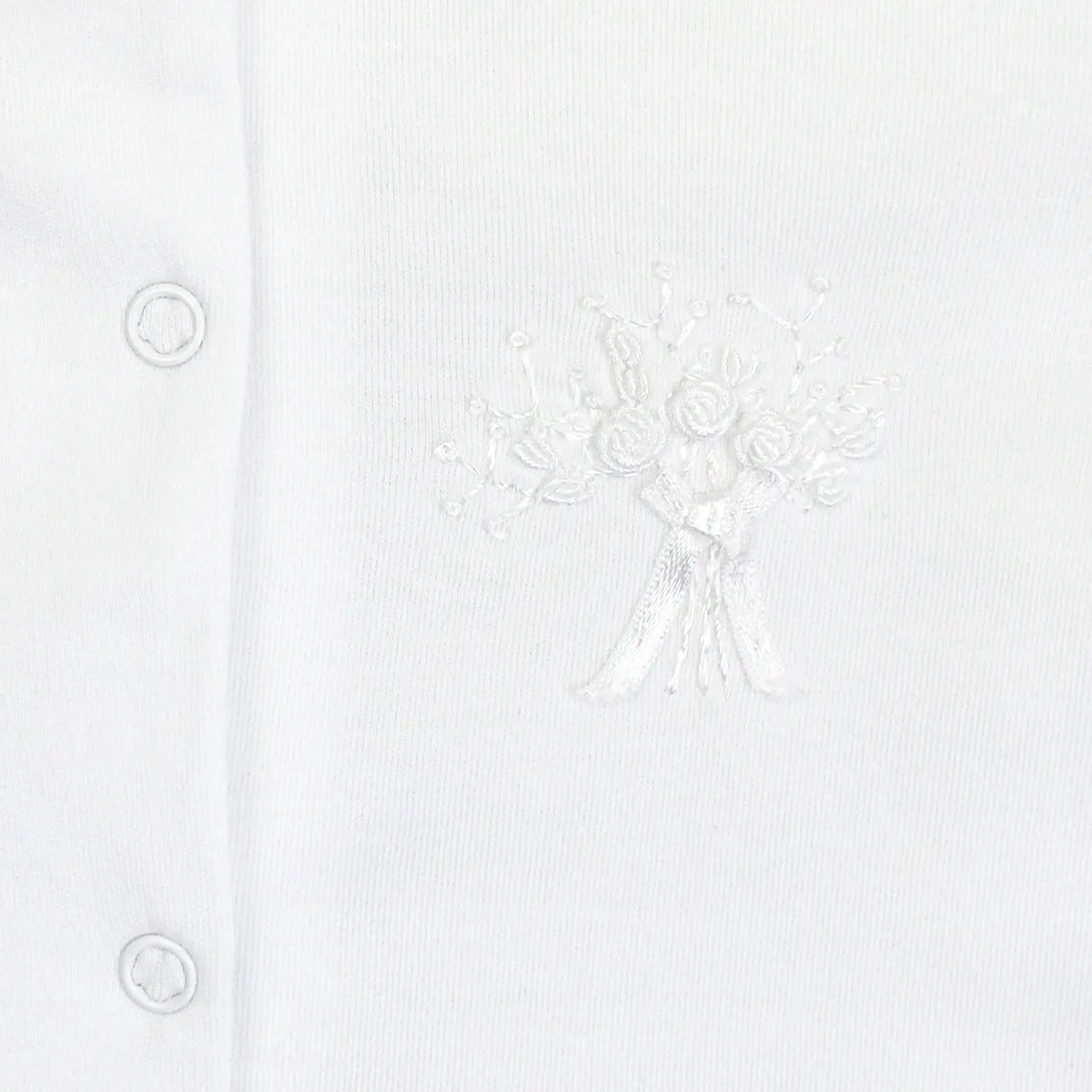 Beautiful Roses Bouquet Embroidery Footie | Baby Girl