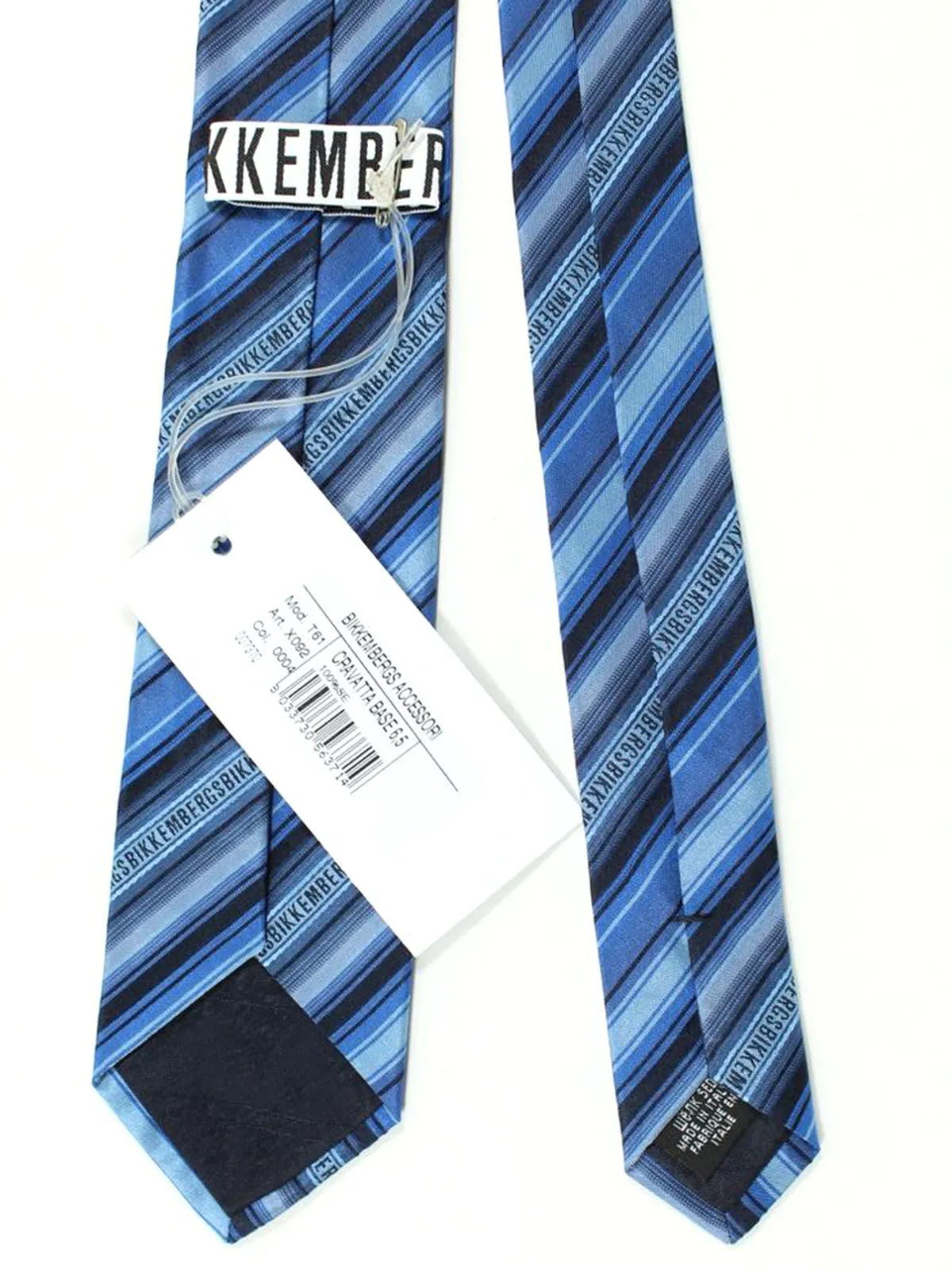Bikkembergs Tie Blue Stripes Design FINAL SALE