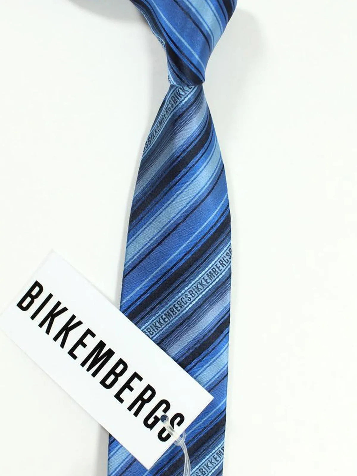 Bikkembergs Tie Blue Stripes Design FINAL SALE
