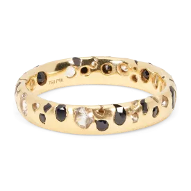 Black & White Confetti Ring - Size 7 - 11421