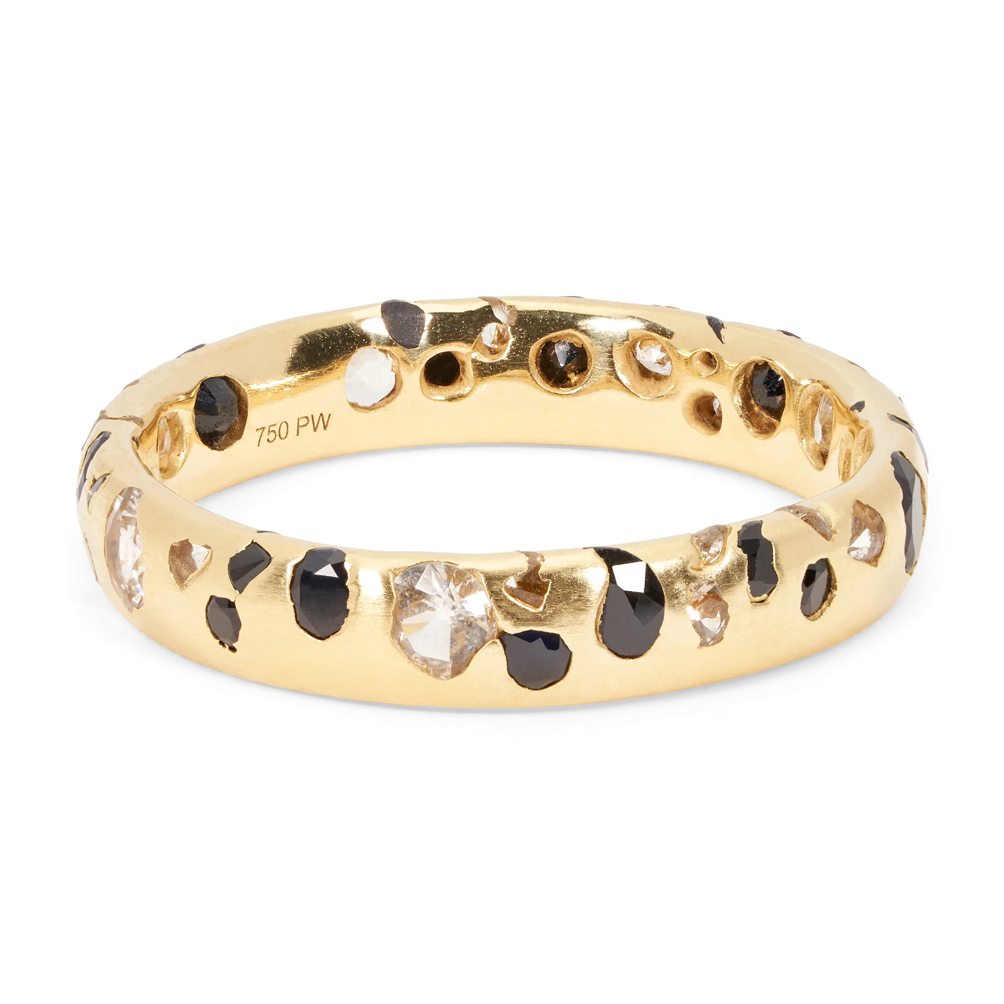 Black & White Confetti Ring - Size 7 - 11421