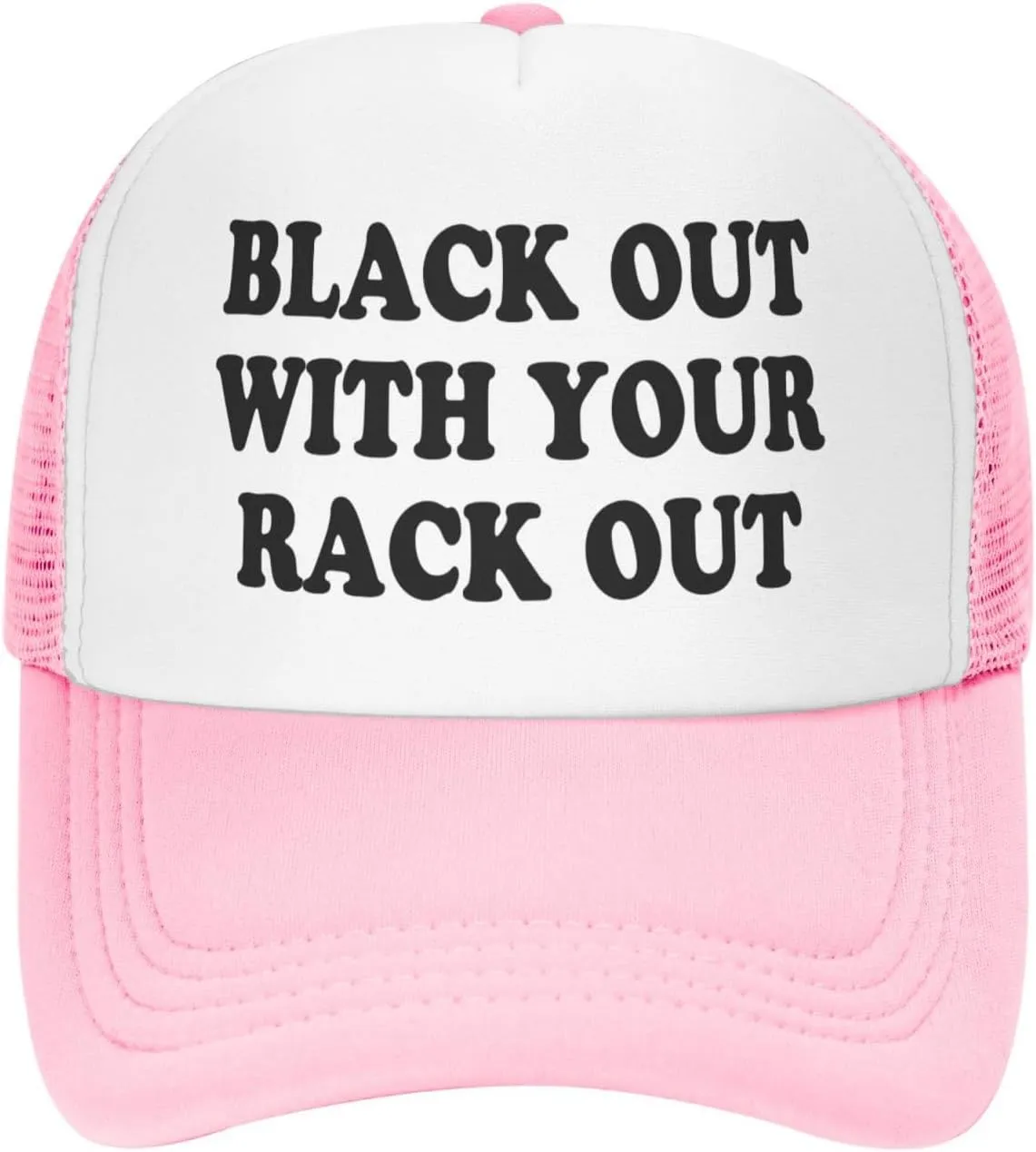 Black Out with Your Rack Out Funny Hat Unisex Adult Trucker Caps Fishing Adjustable Cap Classic Sport Hats Black