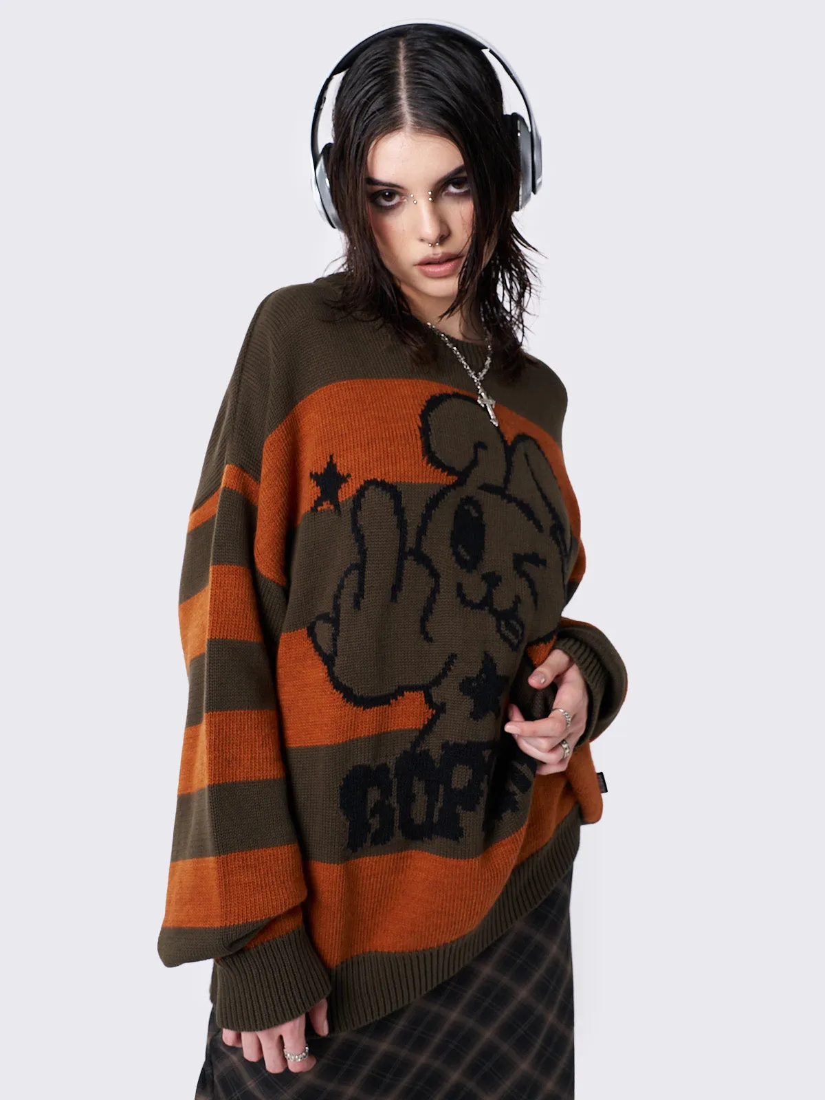 Striped Jacquard Knit Sweater for a Stylish Look