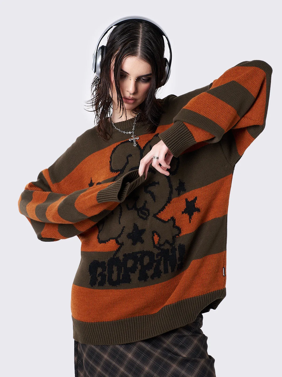 Striped Jacquard Knit Sweater for a Stylish Look