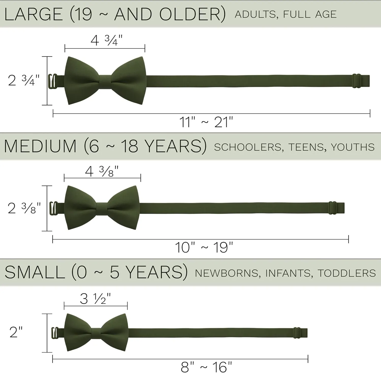 Bow Tie House TM, Mens Bow Ties for any Age Pre-tied Men Bowtie clip on Design for Adults