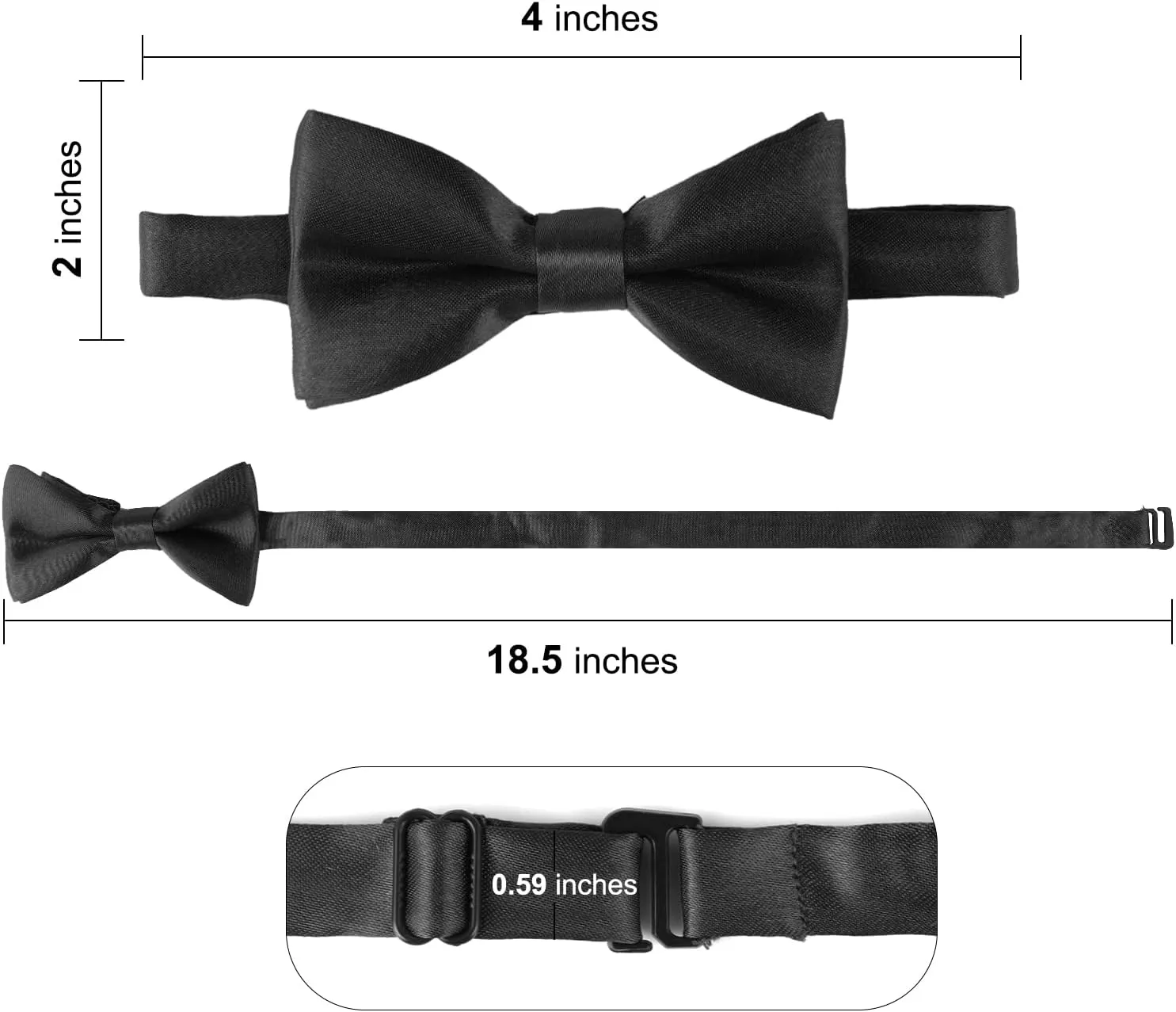 BOWKITE Adjustable Boys Kids Bow Tie Solid Pre Tied for Wedding Party Dress up