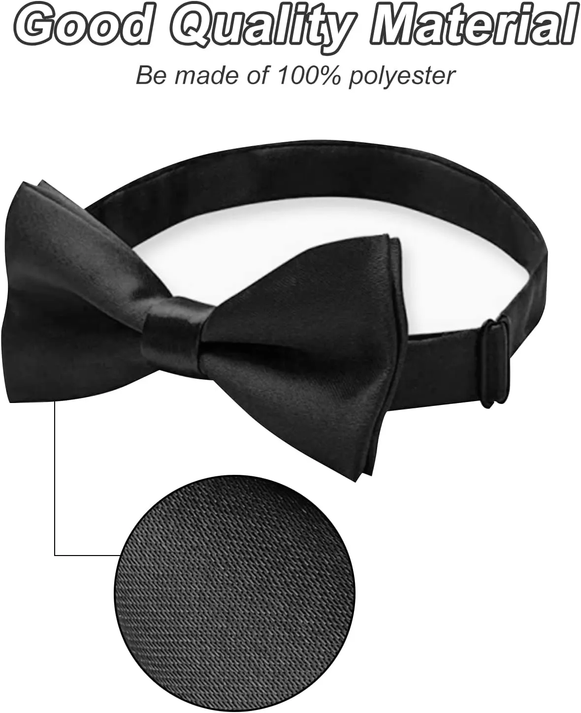 BOWKITE Adjustable Boys Kids Bow Tie Solid Pre Tied for Wedding Party Dress up