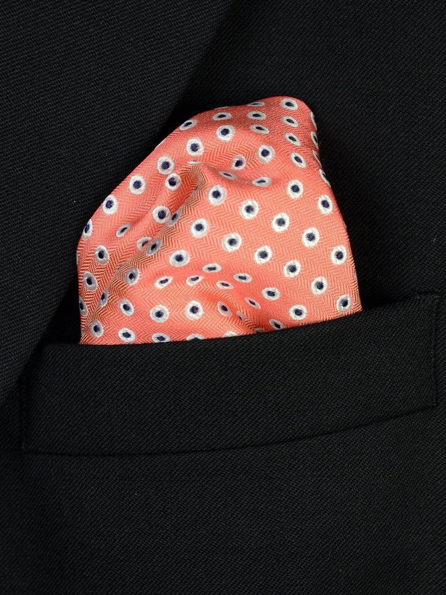 Boy's Pocket Square 19805PS Peach/Navy